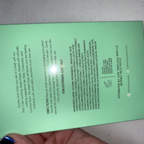 GivethemLaLa  STAY CALM SOOTHING SHEET MASKS - Picture 2 of 7